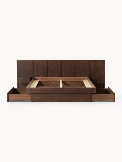 Letto in legno con comodini e testiera Nanto