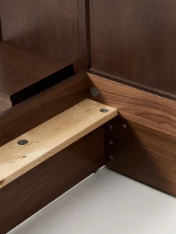 Letto in legno con comodini e testiera Nanto