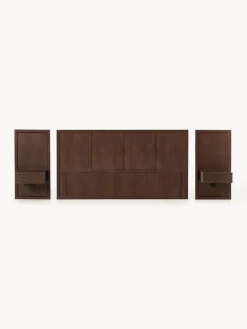 Letto in legno con comodini e testiera Nanto