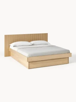 Letto in legno con testiera e vano contenitore Sato