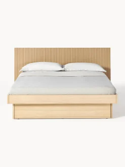 Letto in legno con testiera e vano contenitore Sato