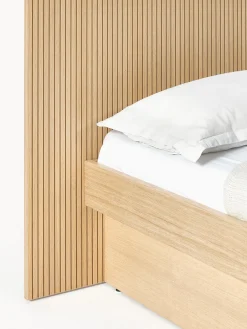 Letto in legno con testiera e vano contenitore Sato