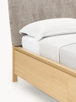 Letto in legno con testiera imbottita e cassetti Santiago
