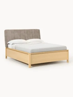 Letto in legno con testiera imbottita e cassetti Santiago