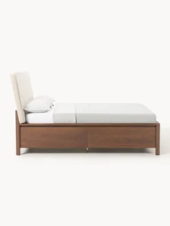 Letto in legno con testiera imbottita e cassetti Santiago