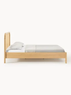 Letto in legno con testiera in vimini Jones