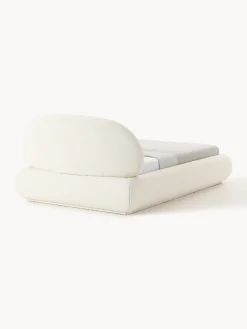 Letto singolo imbottito in bouclé con contenitore Alba