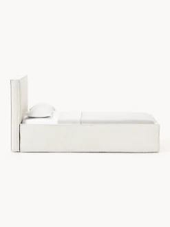 Letto singolo imbottito in bouclé con contenitore Dream