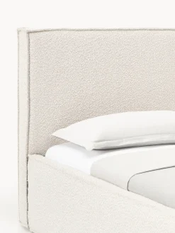 Letto singolo imbottito in bouclé con contenitore Dream