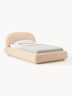 Letto singolo imbottito in bouclé Alba