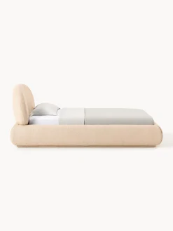 Letto singolo imbottito in bouclé Alba
