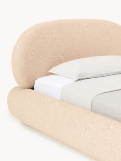 Letto singolo imbottito in bouclé Alba