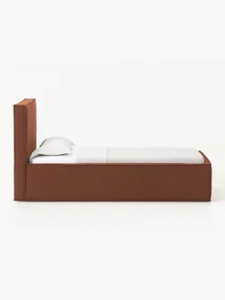 Letto singolo imbottito in bouclé con contenitore Dream