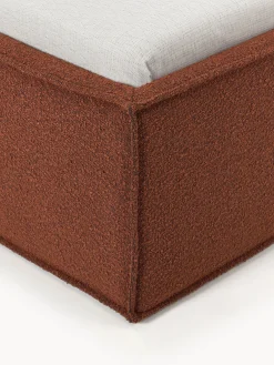 Letto singolo imbottito in bouclé con contenitore Dream