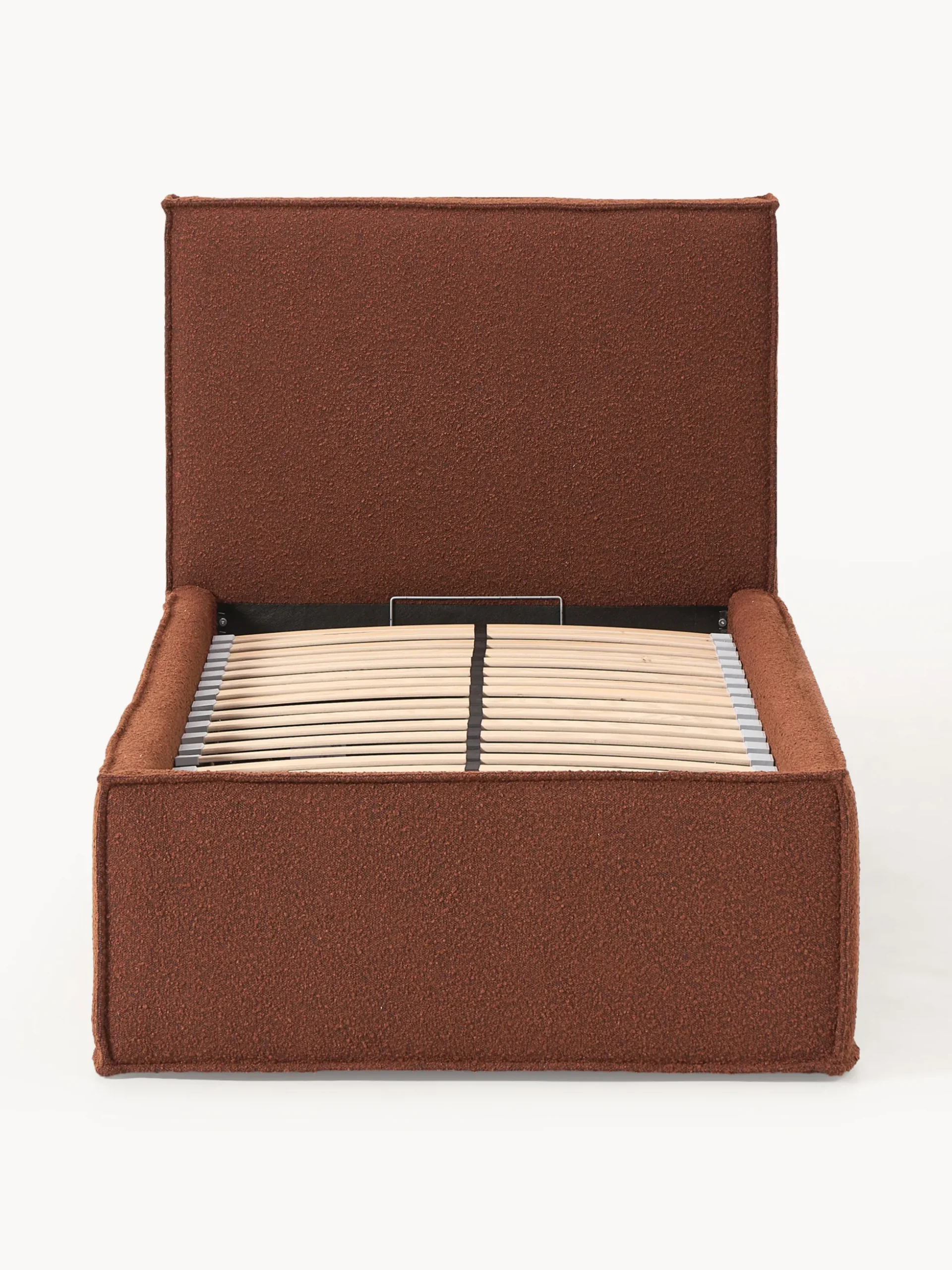 Letto singolo imbottito in bouclé con contenitore Dream