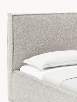 Letto singolo imbottito in bouclé con contenitore Dream