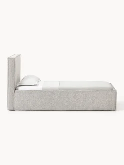 Letto singolo imbottito in bouclé con contenitore Dream