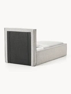 Letto singolo imbottito in bouclé con contenitore Dream