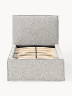 Letto singolo imbottito in bouclé con contenitore Dream