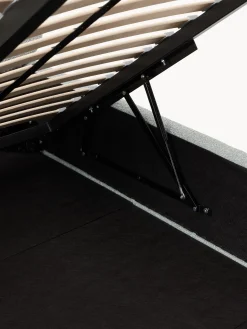 Letto singolo imbottito in bouclé con contenitore Alba