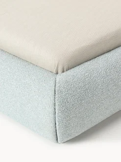 Letto singolo imbottito in bouclé con contenitore Alba