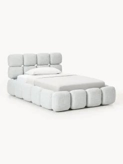Letto singolo imbottito in teddy bouclé Tayla