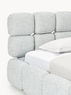 Letto singolo imbottito in teddy bouclé Tayla