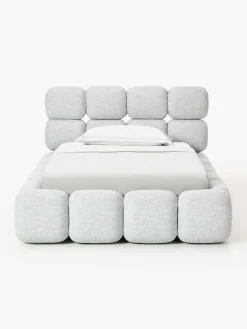 Letto singolo imbottito in teddy bouclé Tayla