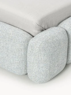 Letto singolo imbottito in teddy bouclé Tayla