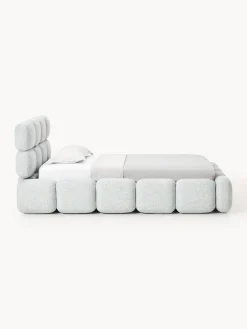 Letto singolo imbottito in teddy bouclé Tayla