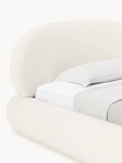 Letto singolo imbottito in teddy con contenitore Alba