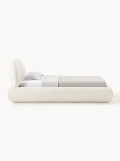 Letto singolo imbottito in teddy con contenitore Alba