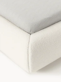 Letto singolo imbottito in teddy con contenitore Alba