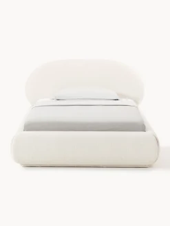Letto singolo imbottito in teddy con contenitore Alba