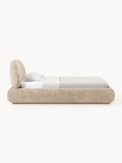 Letto singolo imbottito in teddy bouclé Alba
