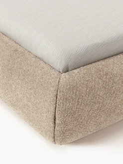 Letto singolo imbottito in teddy bouclé Alba