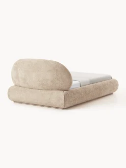 Letto singolo imbottito in teddy bouclé Alba