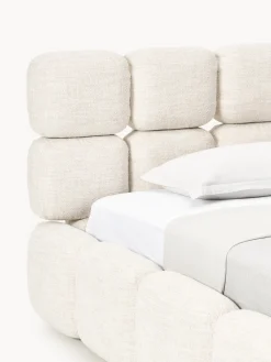 Letto singolo imbottito in teddy bouclé Tayla