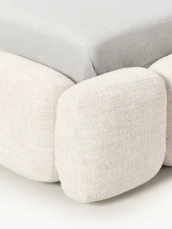 Letto singolo imbottito in teddy bouclé Tayla