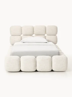 Letto singolo imbottito in teddy bouclé Tayla