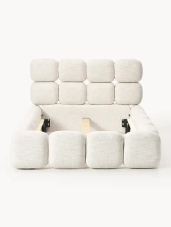 Letto singolo imbottito in teddy bouclé Tayla