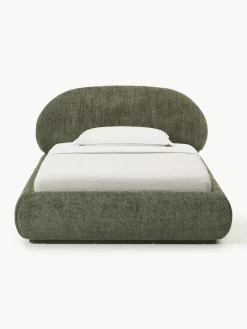 Letto singolo imbottito in teddy bouclé Alba