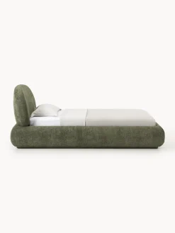 Letto singolo imbottito in teddy bouclé Alba