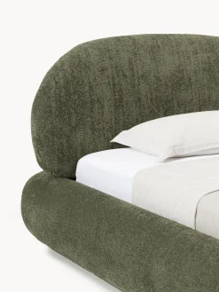 Letto singolo imbottito in teddy bouclé Alba