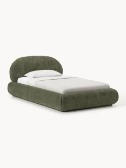 Letto singolo imbottito in teddy bouclé Alba