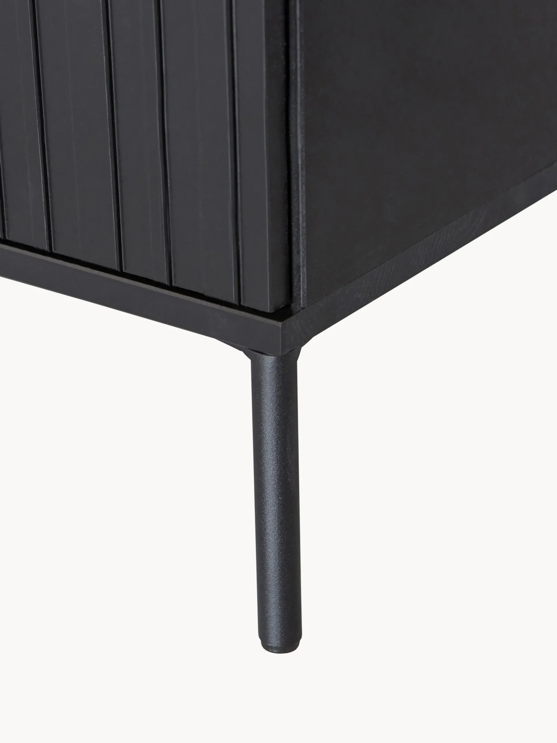 Mobile TV in legno di pino con frontale millerighe Avourio, 2 ante