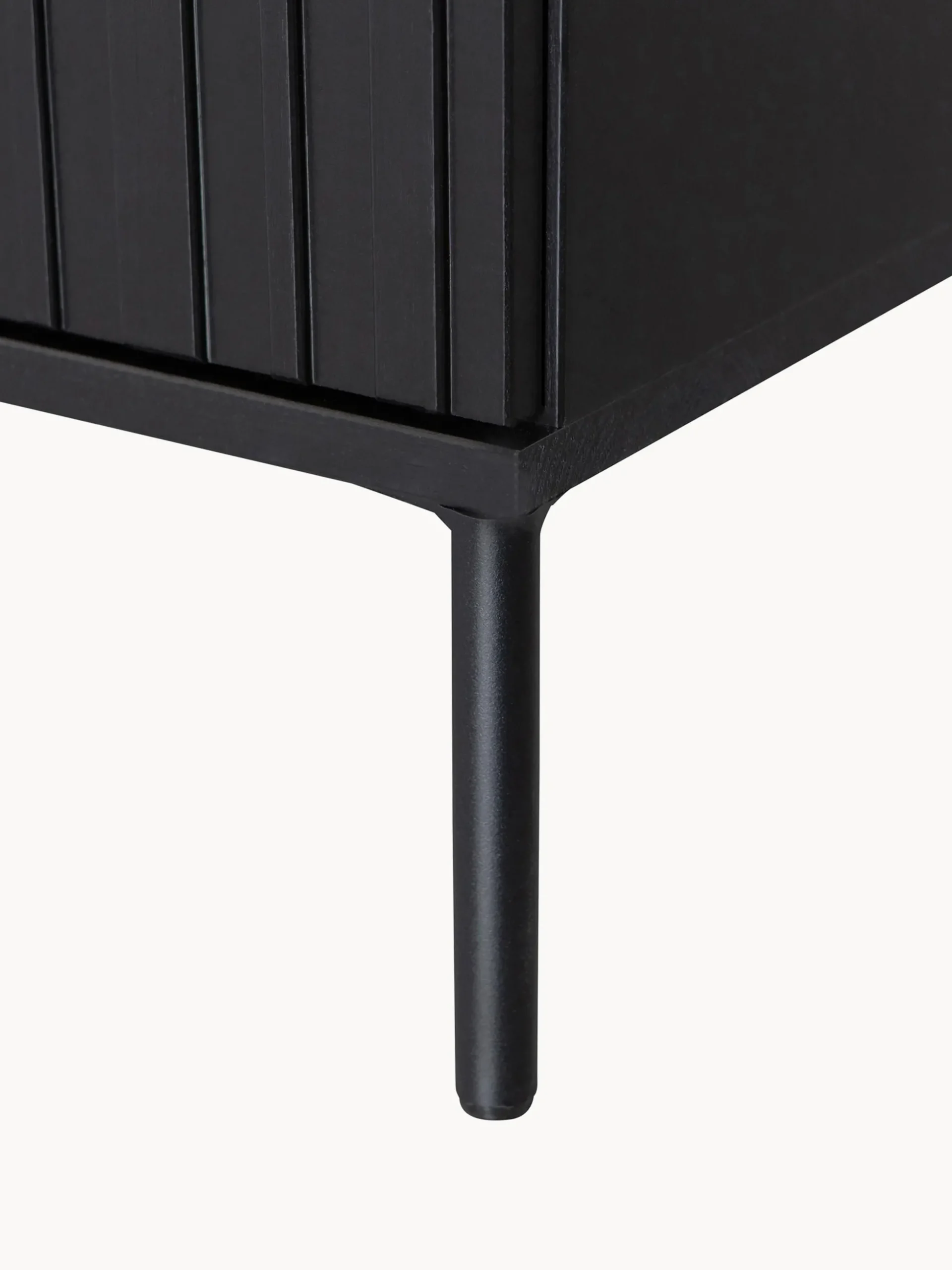 Mobile TV in legno di pino con frontale millerighe New Gravure, 3 ante