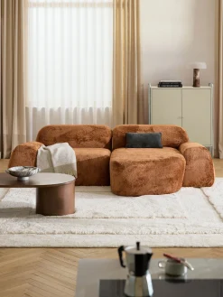 Modulo angolare chaise longue in teddy bouclé Wolke