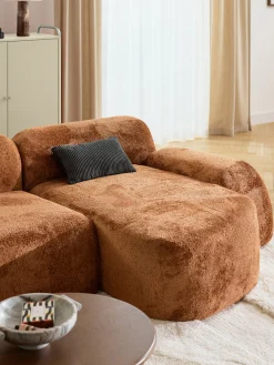 Modulo angolare chaise longue in teddy bouclé Wolke