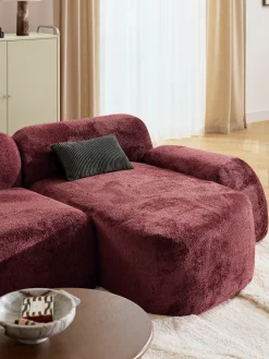 Modulo angolare chaise longue in teddy bouclé Wolke